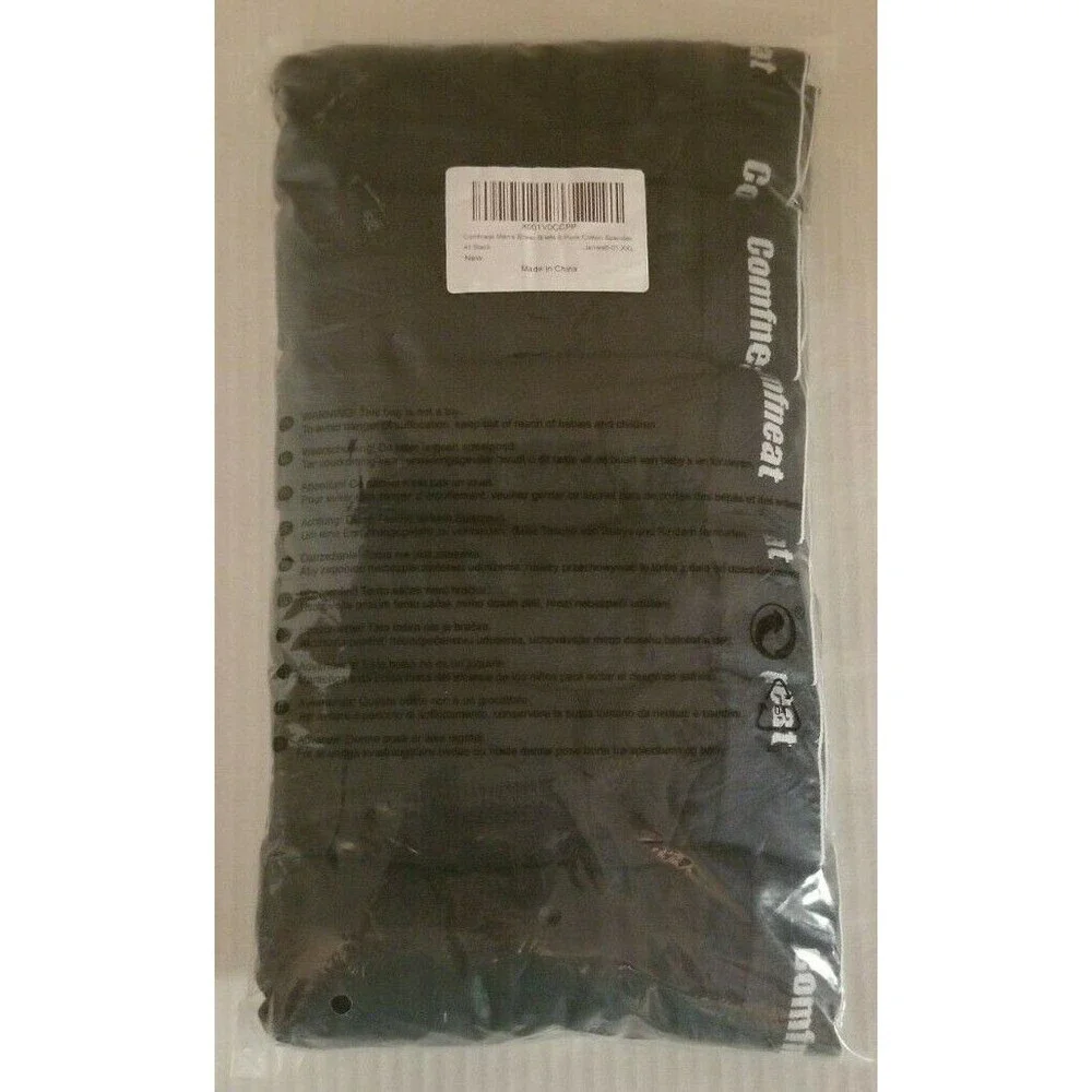 Men's Boxer Briefs Black 6 Pack Tagless No Ride-Up Comfneat Spandex Size XXL
